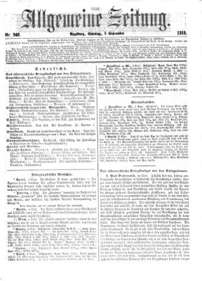 Allgemeine Zeitung Sonntag 5. September 1869