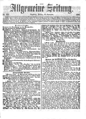 Allgemeine Zeitung Freitag 10. September 1869