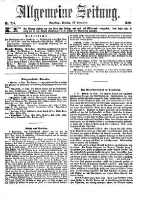 Allgemeine Zeitung Montag 13. September 1869