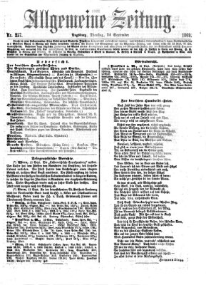 Allgemeine Zeitung Dienstag 14. September 1869