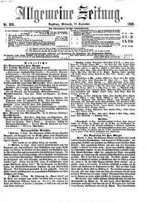 Allgemeine Zeitung Mittwoch 15. September 1869