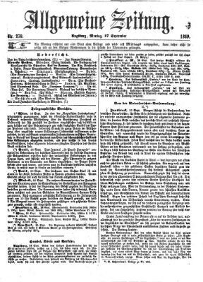 Allgemeine Zeitung Montag 27. September 1869