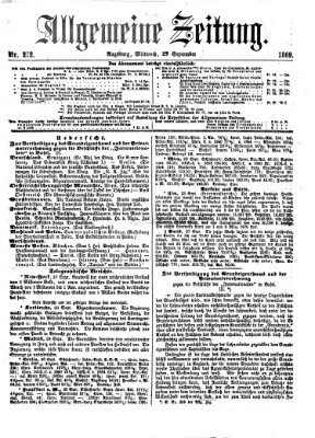 Allgemeine Zeitung Mittwoch 29. September 1869