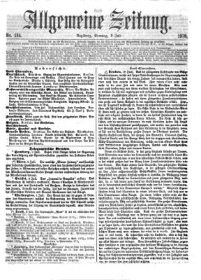 Allgemeine Zeitung Sonntag 3. Juli 1870