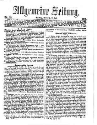 Allgemeine Zeitung Mittwoch 13. Juli 1870