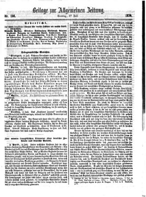 Allgemeine Zeitung Sonntag 17. Juli 1870