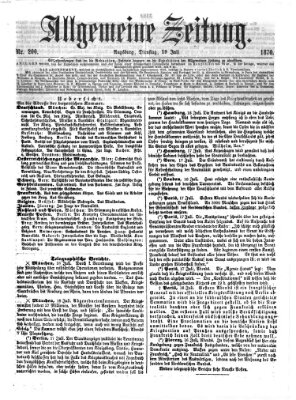 Allgemeine Zeitung Dienstag 19. Juli 1870