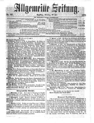 Allgemeine Zeitung Dienstag 26. Juli 1870