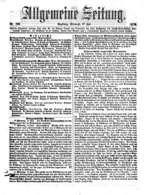 Allgemeine Zeitung Mittwoch 27. Juli 1870