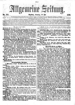 Allgemeine Zeitung Sonntag 31. Juli 1870