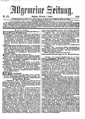 Allgemeine Zeitung Mittwoch 3. August 1870