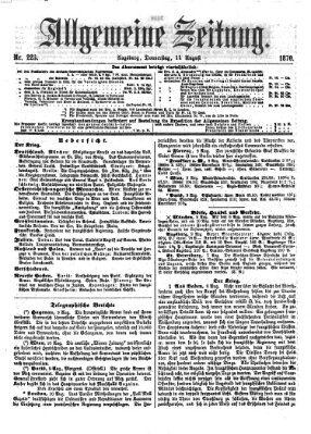 Allgemeine Zeitung Donnerstag 11. August 1870