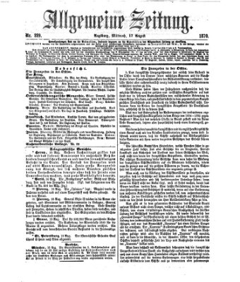 Allgemeine Zeitung Mittwoch 17. August 1870