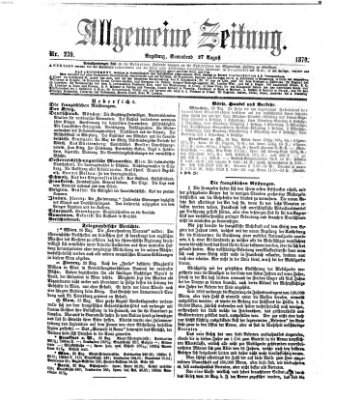 Allgemeine Zeitung Samstag 27. August 1870