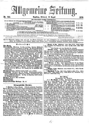 Allgemeine Zeitung Mittwoch 31. August 1870