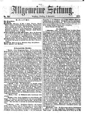 Allgemeine Zeitung Dienstag 6. September 1870