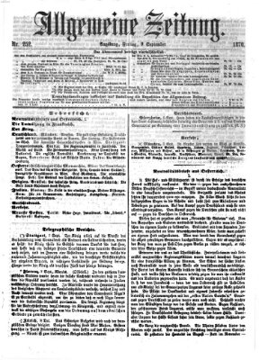 Allgemeine Zeitung Freitag 9. September 1870