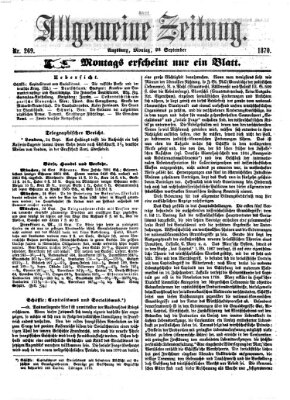 Allgemeine Zeitung Montag 26. September 1870