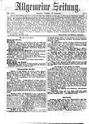 Allgemeine Zeitung Dienstag 27. September 1870