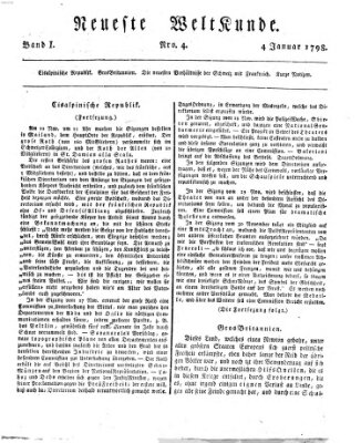 Allgemeine Zeitung Donnerstag 4. Januar 1798