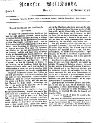 Allgemeine Zeitung Mittwoch 17. Januar 1798