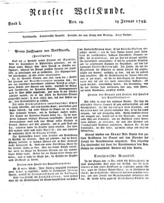 Allgemeine Zeitung Freitag 19. Januar 1798