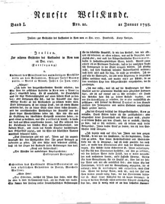 Allgemeine Zeitung Sonntag 21. Januar 1798