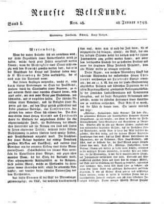 Allgemeine Zeitung Sonntag 28. Januar 1798