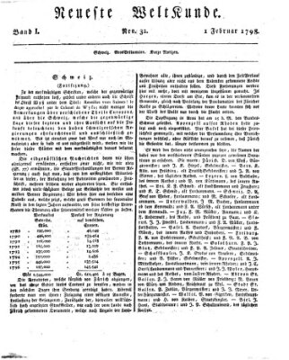 Allgemeine Zeitung Donnerstag 1. Februar 1798