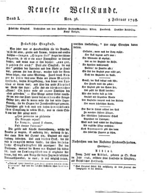 Allgemeine Zeitung Montag 5. Februar 1798