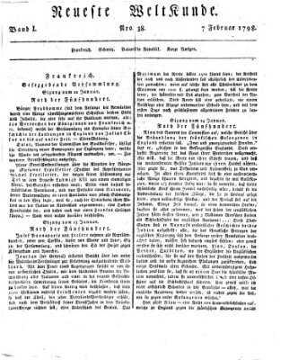 Allgemeine Zeitung Mittwoch 7. Februar 1798