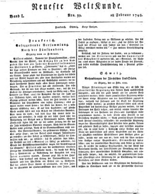 Allgemeine Zeitung Mittwoch 28. Februar 1798