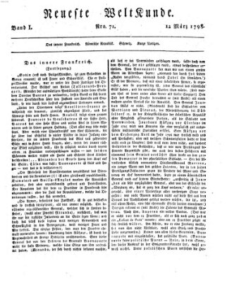 Allgemeine Zeitung Montag 12. März 1798