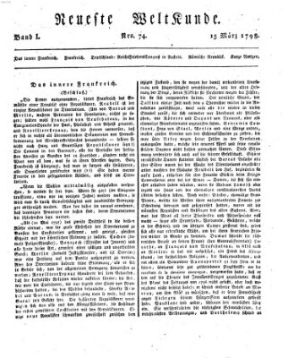 Allgemeine Zeitung Donnerstag 15. März 1798