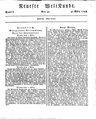 Allgemeine Zeitung Samstag 31. März 1798