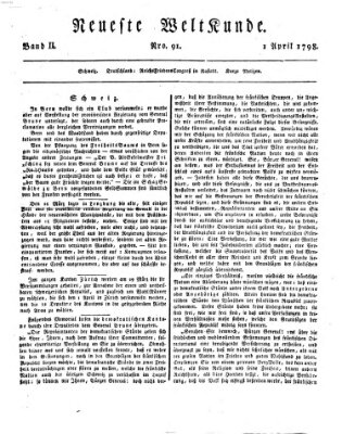 Allgemeine Zeitung Sonntag 1. April 1798