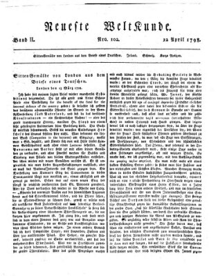 Allgemeine Zeitung Donnerstag 12. April 1798