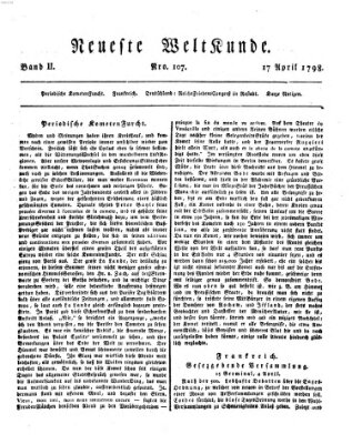 Allgemeine Zeitung Dienstag 17. April 1798