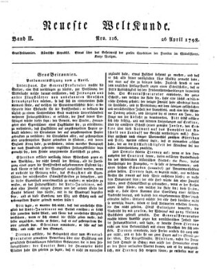 Allgemeine Zeitung Donnerstag 26. April 1798