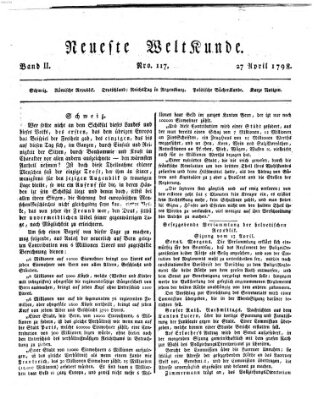 Allgemeine Zeitung Freitag 27. April 1798