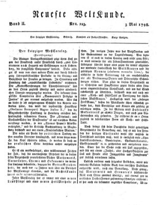 Allgemeine Zeitung Donnerstag 3. Mai 1798