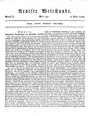 Allgemeine Zeitung Donnerstag 17. Mai 1798