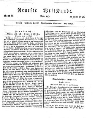 Allgemeine Zeitung Sonntag 27. Mai 1798