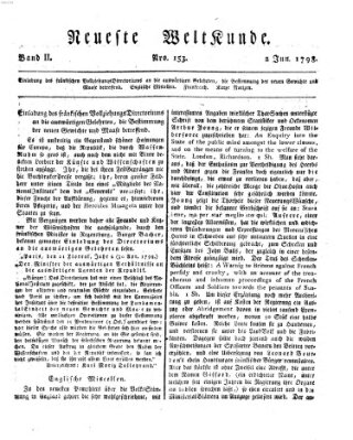 Allgemeine Zeitung Samstag 2. Juni 1798