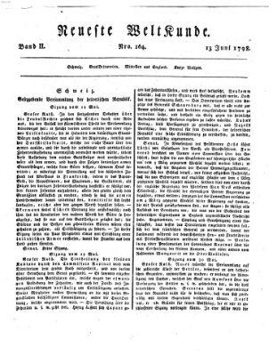 Allgemeine Zeitung Mittwoch 13. Juni 1798