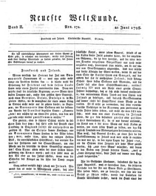 Allgemeine Zeitung Donnerstag 21. Juni 1798