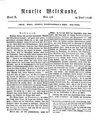 Allgemeine Zeitung Montag 25. Juni 1798