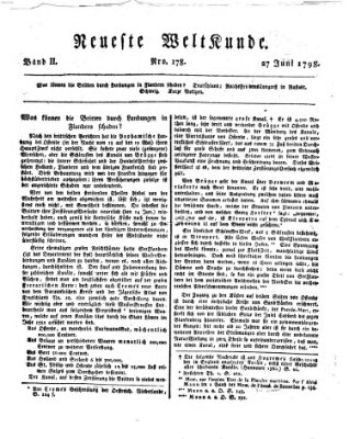 Allgemeine Zeitung Mittwoch 27. Juni 1798