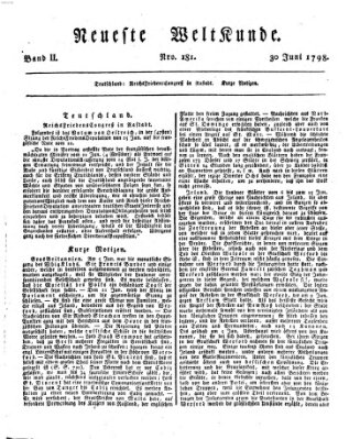 Allgemeine Zeitung Samstag 30. Juni 1798