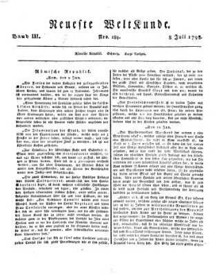 Allgemeine Zeitung Sonntag 8. Juli 1798